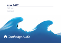 Cambridge Audio Azur-340T - Owners manual 
